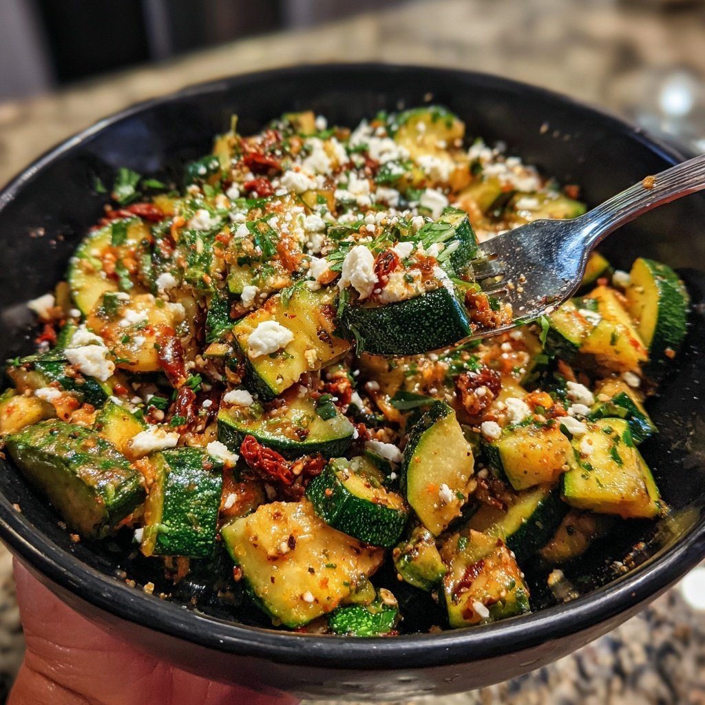 Kalorienarme Zucchini Pfanne Mit Feta