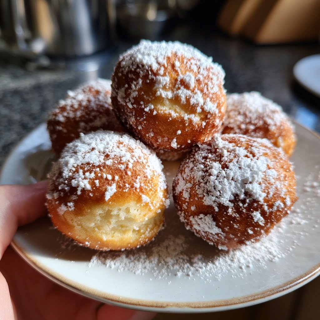 Quarkbällchen mit Vanillejoghurt