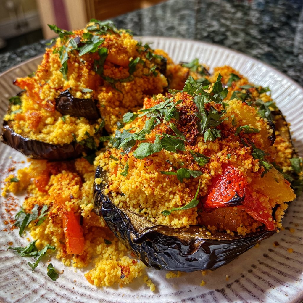 Gefüllte Auberginen mit Couscous