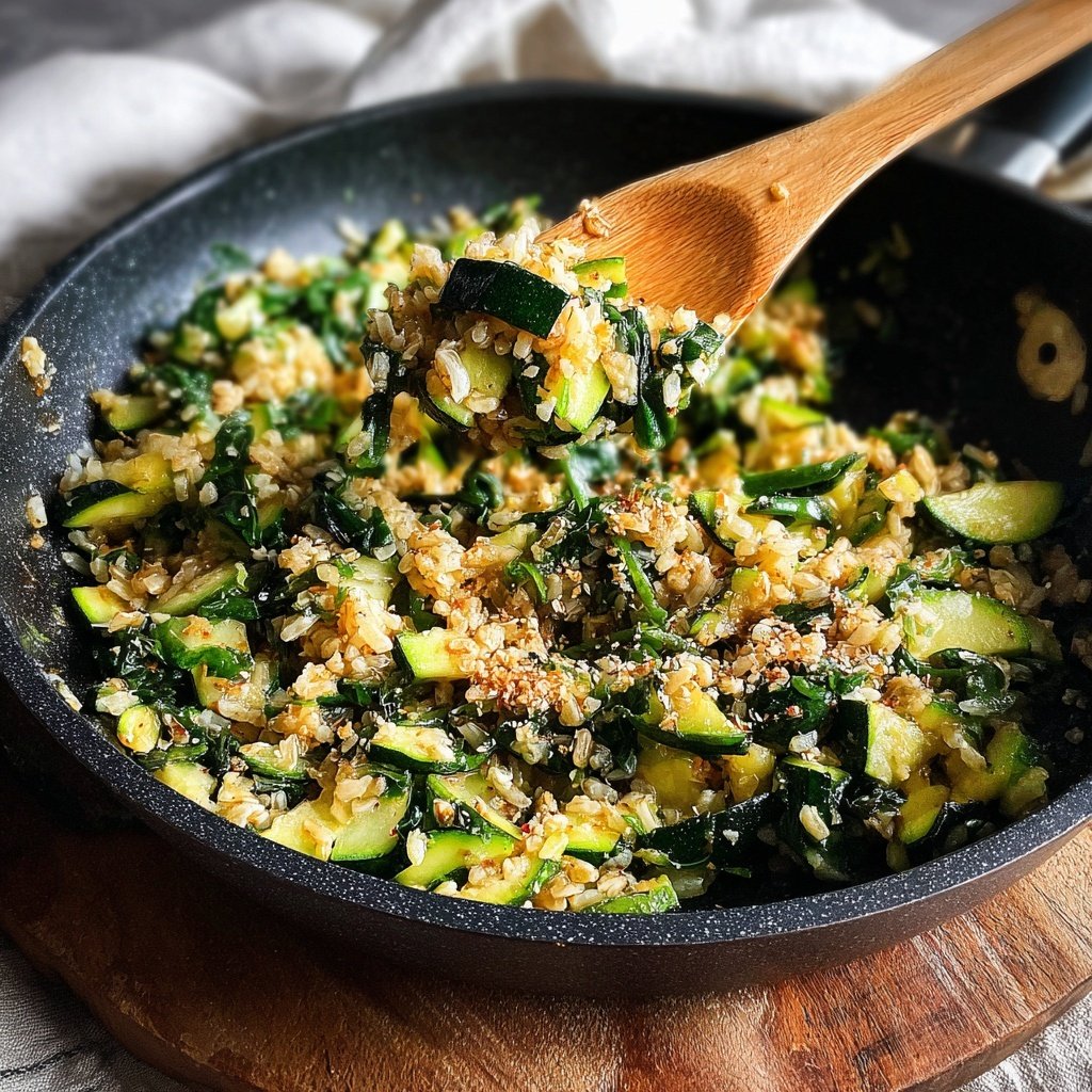 Kalorienarme Pfanne Mit Zucchini Und Reis