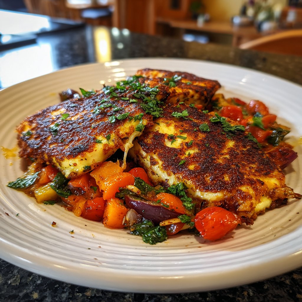 Gegrillter Halloumi Mit Gemüse