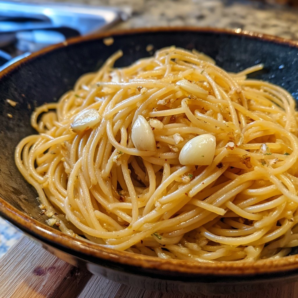 Spaghetti mit Knoblauch und Olivenöl