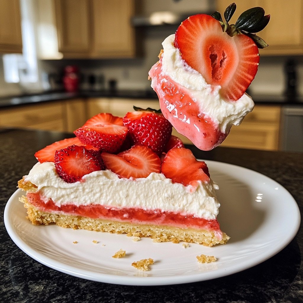 Erdbeerkuchen mit Pudding